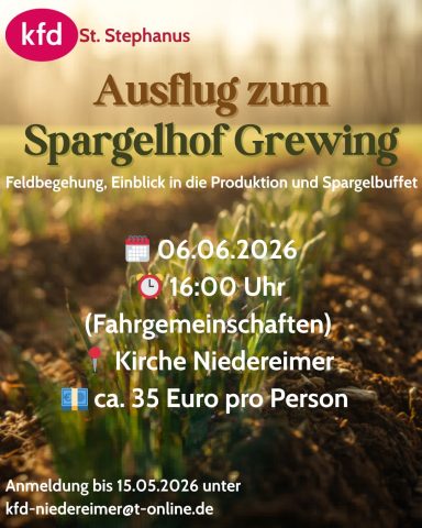 Anmeldung bis zum 15. Mai Spagelplakat